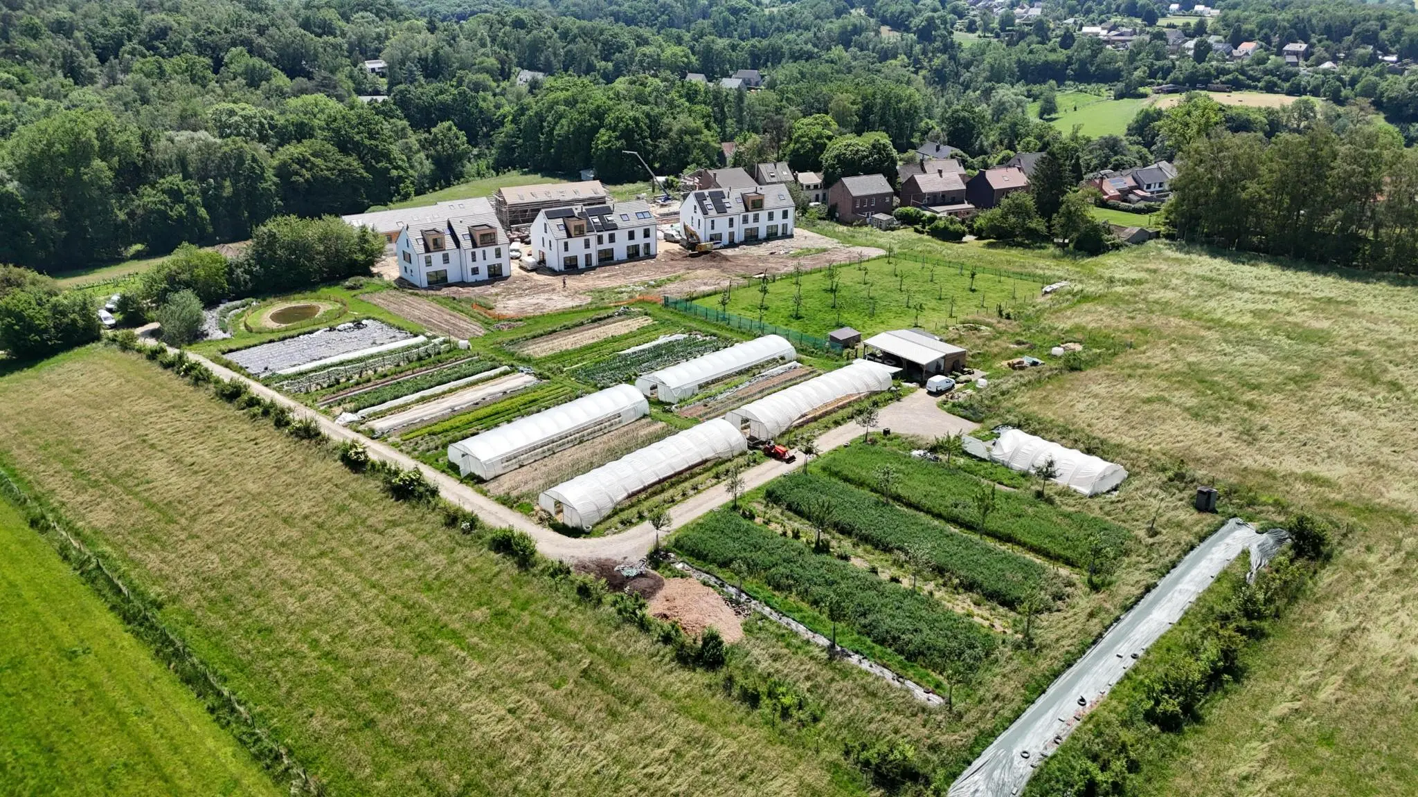 Vue aérienne du site du projet Le Temps d'M à Villers-la-Ville